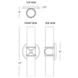 Robert Abbey (D1979) 6" x 17" CHASE WALL SCONCE