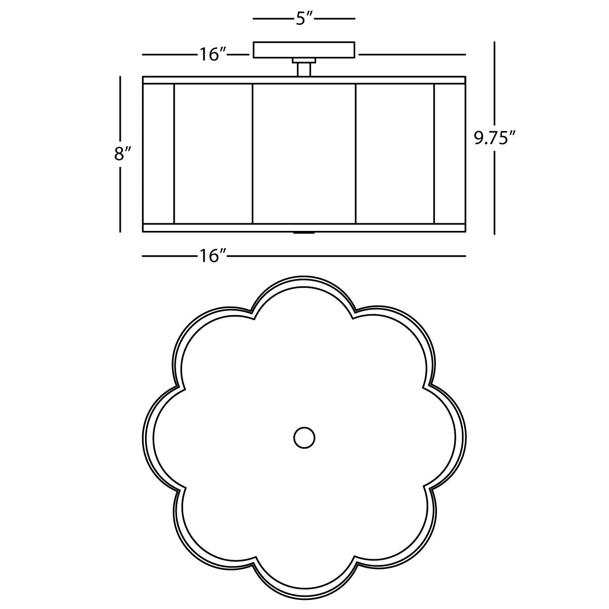 Robert Abbey (D2139) 16" x 9.75" AXIS FLUSHMOUNT