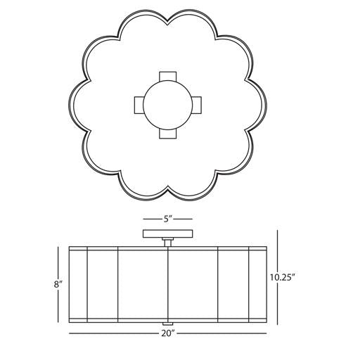 Robert Abbey (D2200) 20" x 10.25" AXIS FLUSHMOUNT