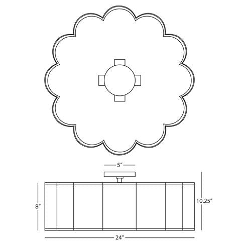 Robert Abbey (D2201) 24" x 10.25" AXIS FLUSHMOUNT