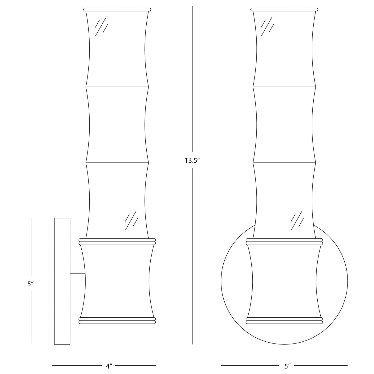 Robert Abbey (DY69) 5" x 13.38" KANE WALL SCONCE
