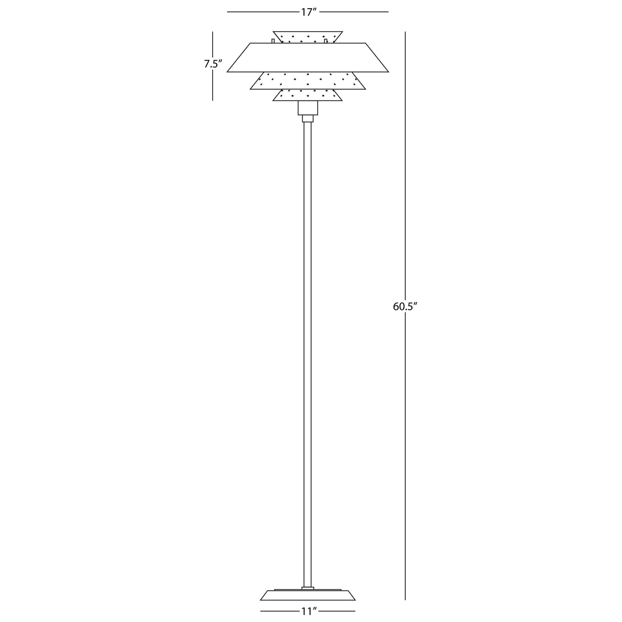 Robert Abbey (EB978) 17" x 60.38" PIERCE FLOOR LAMP
