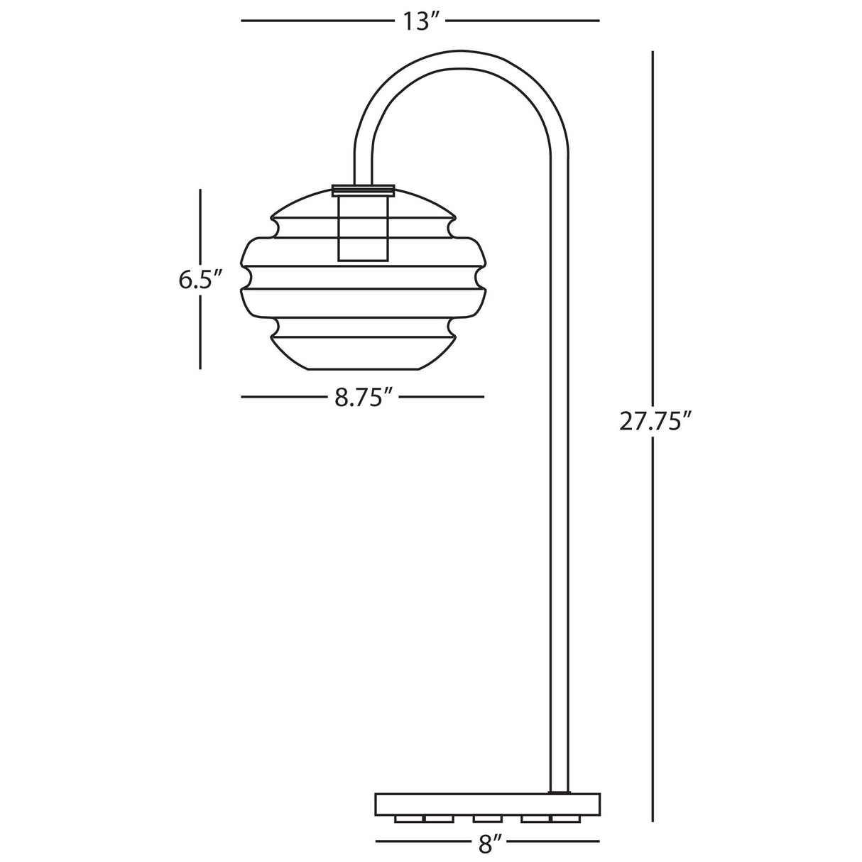 Robert Abbey (GY62) 8.63" x 27.75" HORIZON TABLE LAMP