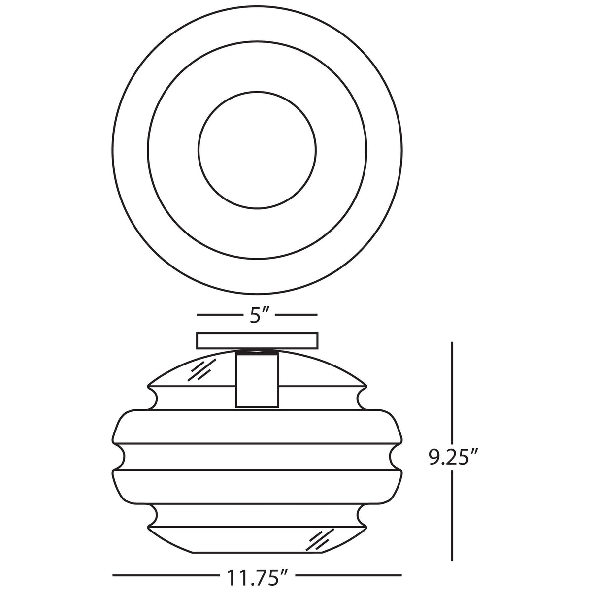 Robert Abbey (GY64) 11.75" x 9.25" HORIZON FLUSHMOUNT