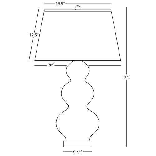Robert Abbey (JU43X) 10" x 33" TRIPLE GOURD TABLE LAMP