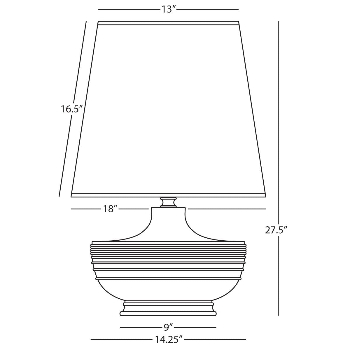 Robert Abbey (MCR23) 14.25" x 27.5" MICHAEL BERMAN NOLAN TABLE LAMP