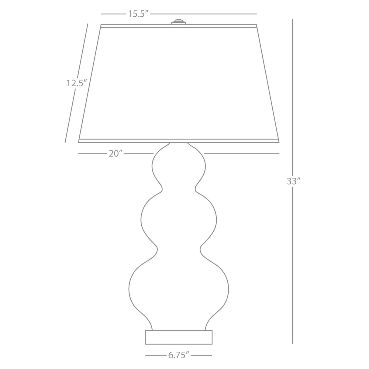 Robert Abbey (MMB43) 10" x 33" TRIPLE GOURD TABLE LAMP