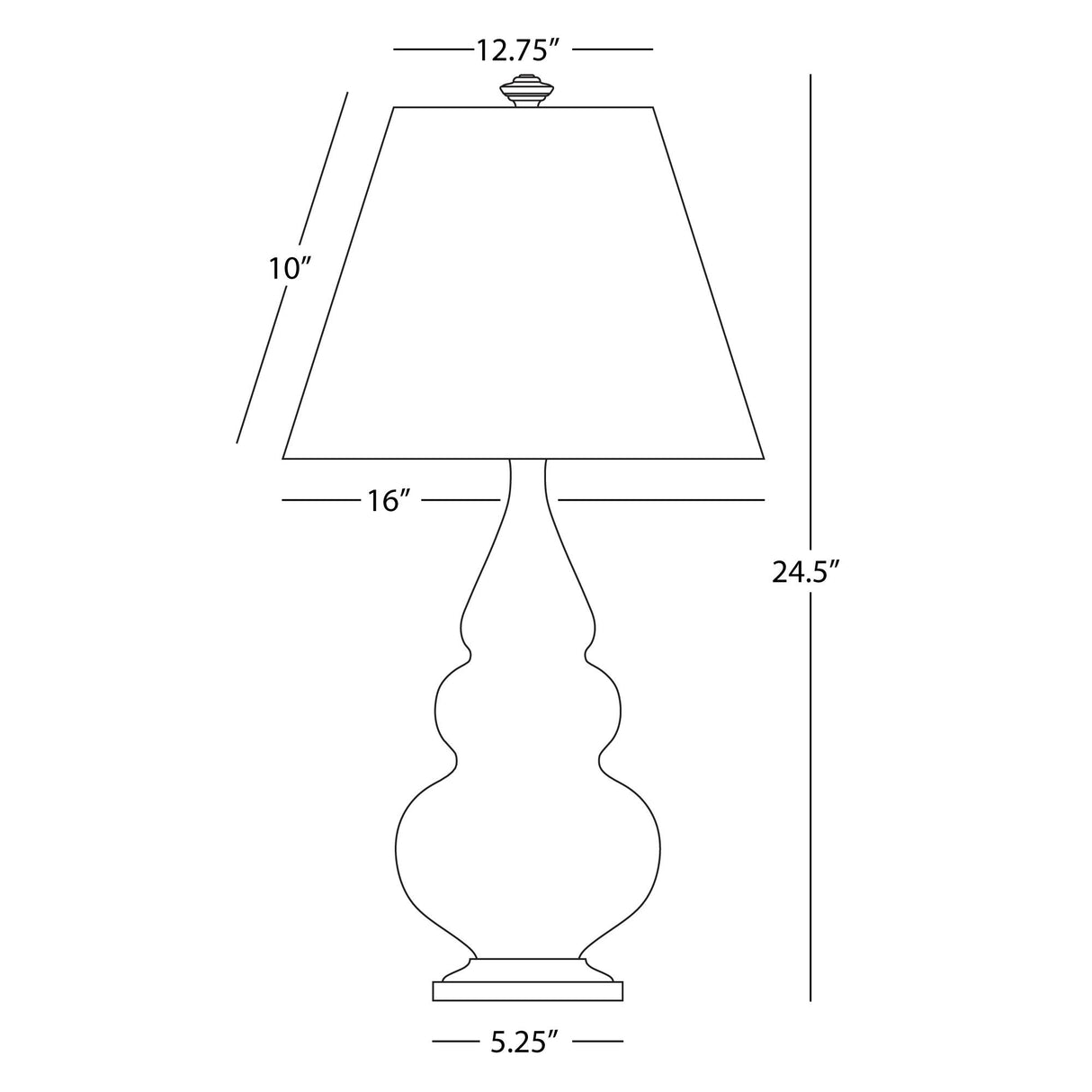 Robert Abbey (MST32) 7.25" x 24.38" SMALL TRIPLE GOURD ACCENT LAMP