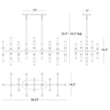 Robert Abbey (MST77) 38.25" x 16.38" KANE CHANDELIER