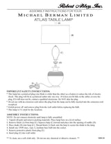 Robert Abbey (MWR22) 9.88" x 25.25" MICHAEL BERMAN ATLAS TABLE LAMP