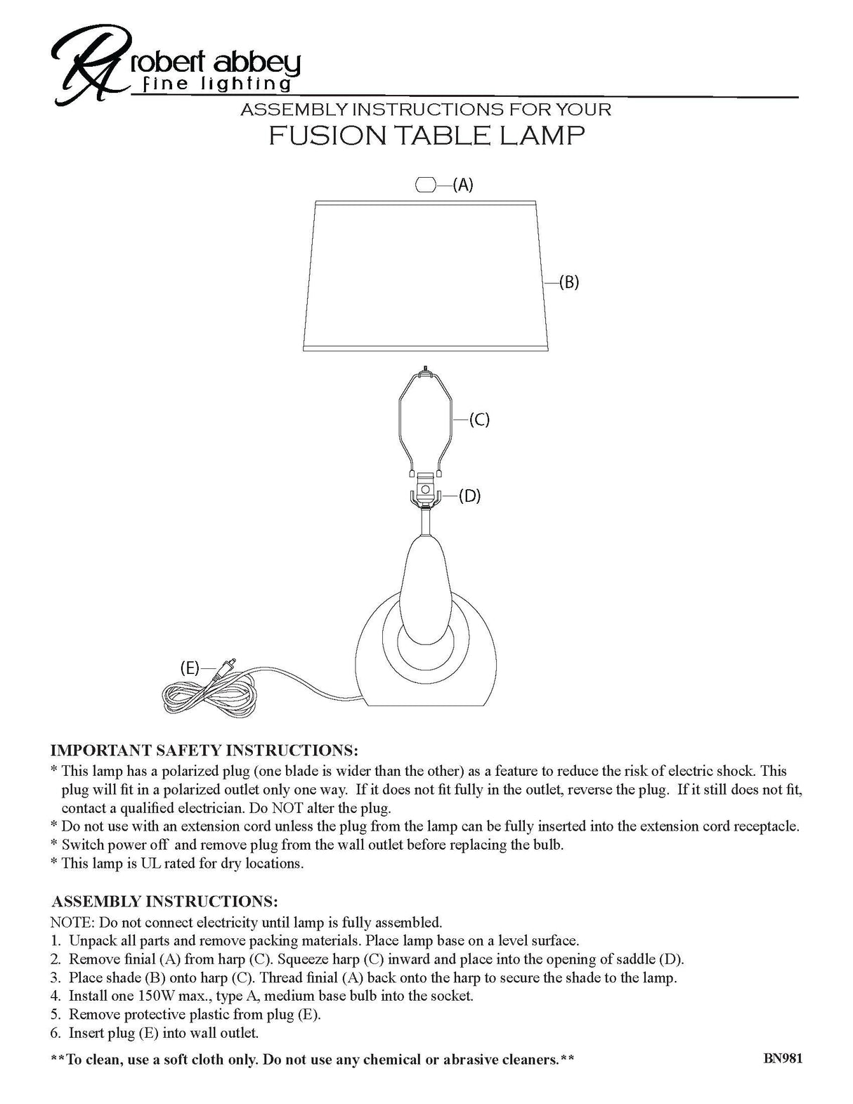 Robert Abbey (OB981) 11.25" x 27" FUSION TABLE LAMP