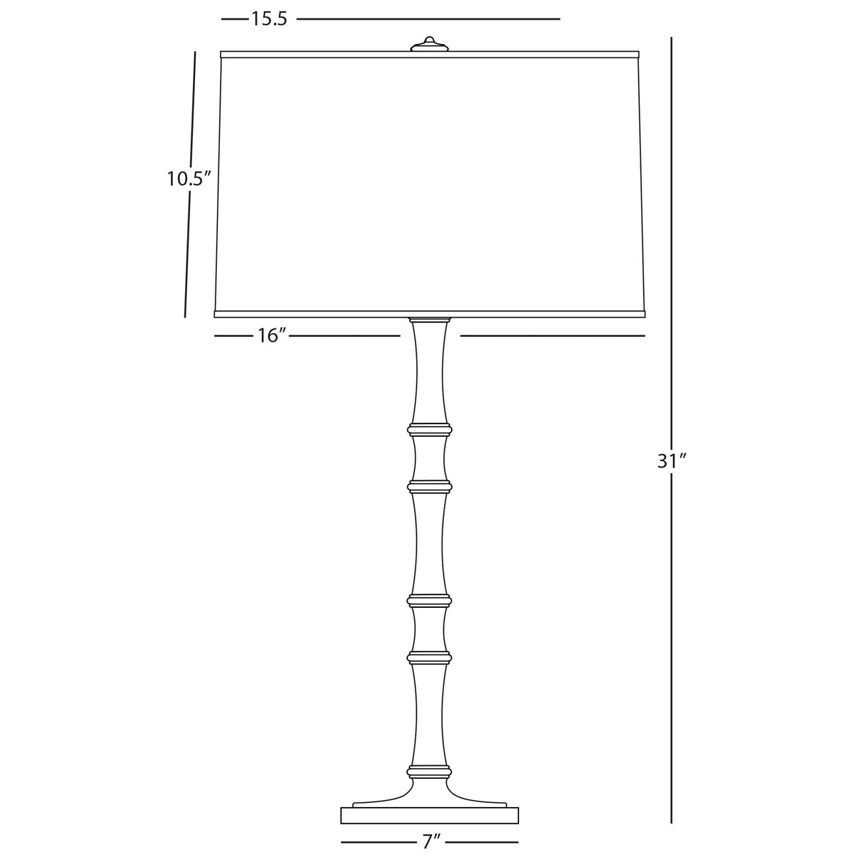 Robert Abbey (OS72X) 7" x 31" KANE TABLE LAMP