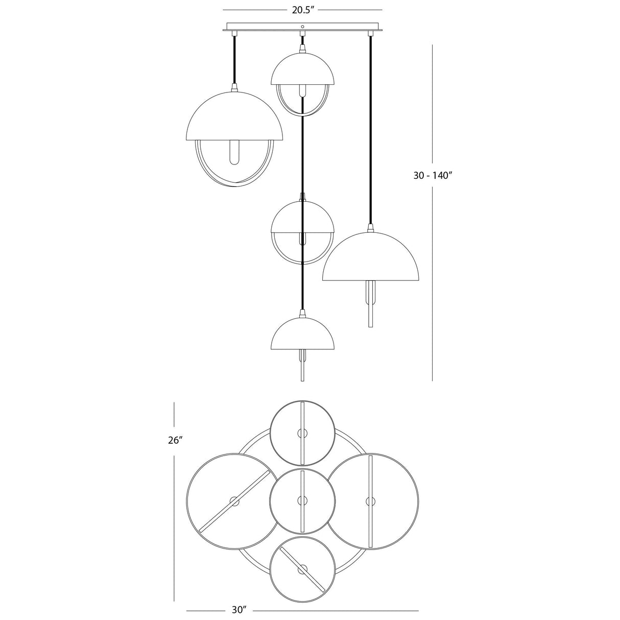 Robert Abbey (P589OX) 30" x 30" MAVISTEN EDITION COPERNICA PENDANT