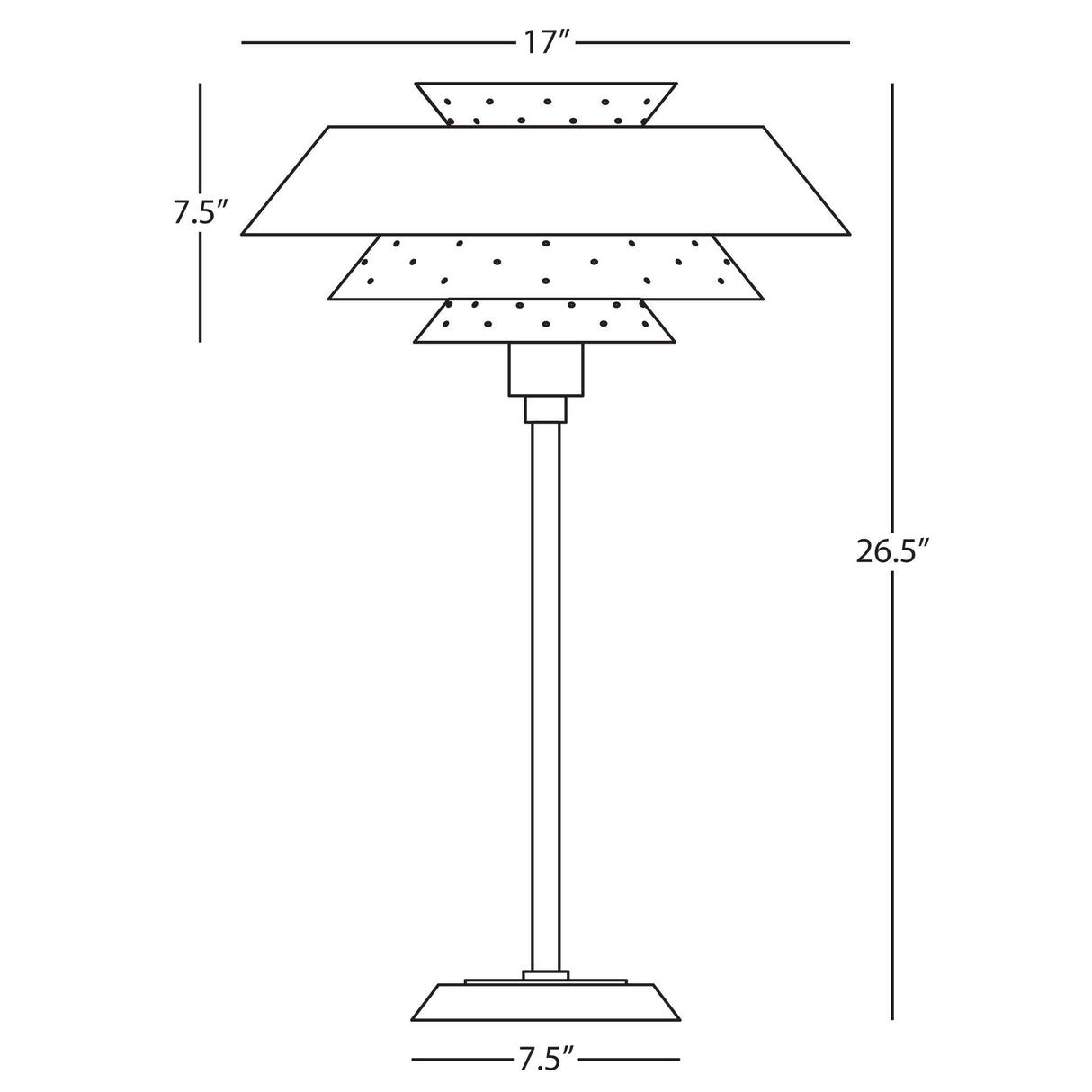 Robert Abbey (PM780) 17" x 26.5" PIERCE TABLE LAMP