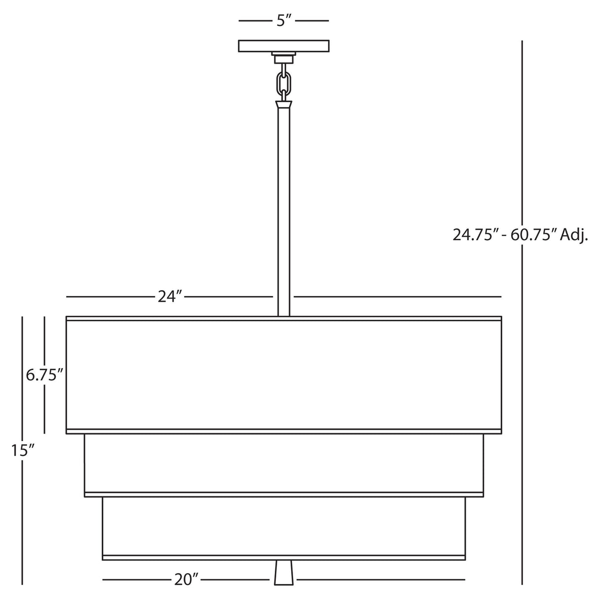 Robert Abbey (RB142) 24" x 15" DECKER PENDANT