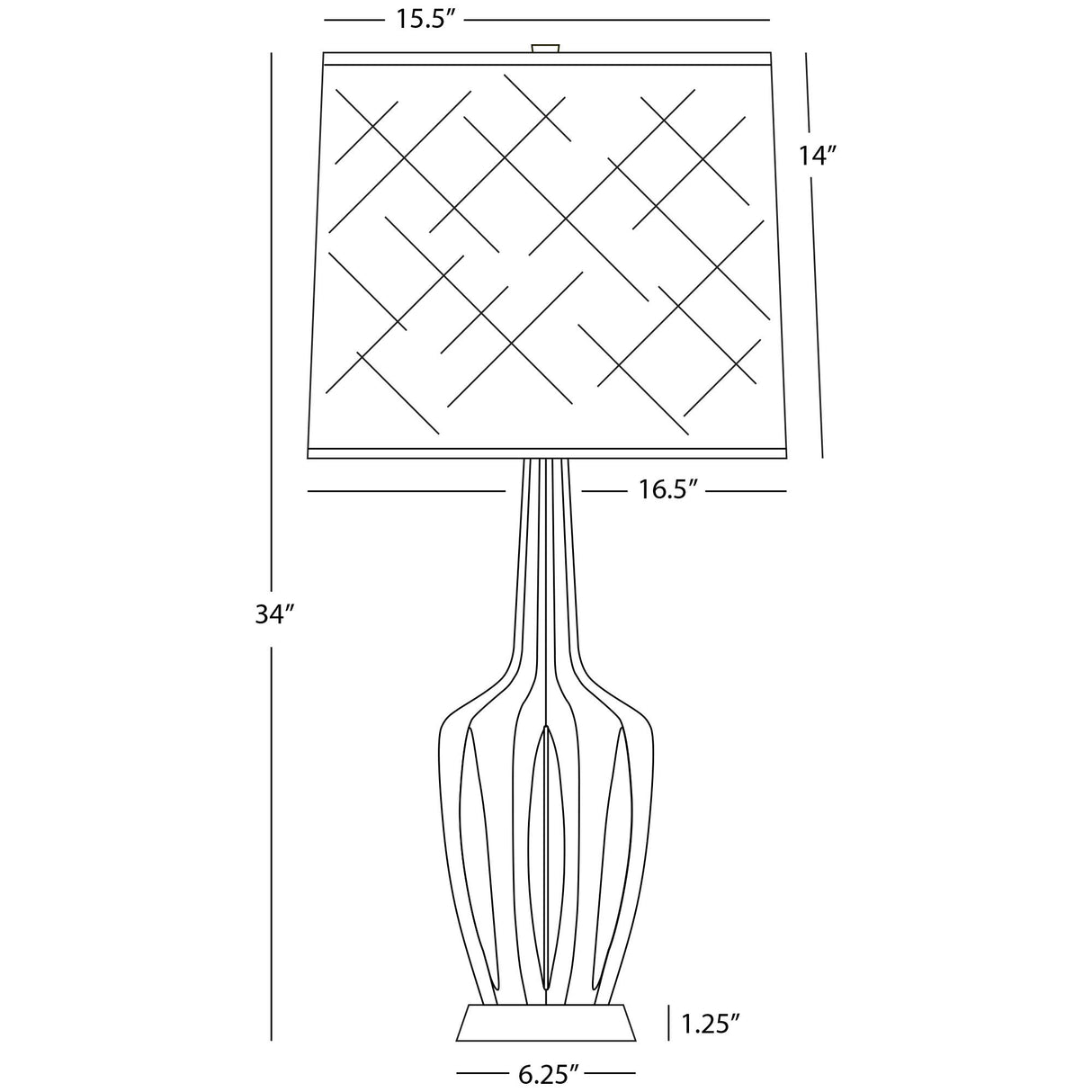 Robert Abbey (RZ38) 7.38" x 34.25" EMMA TABLE LAMP