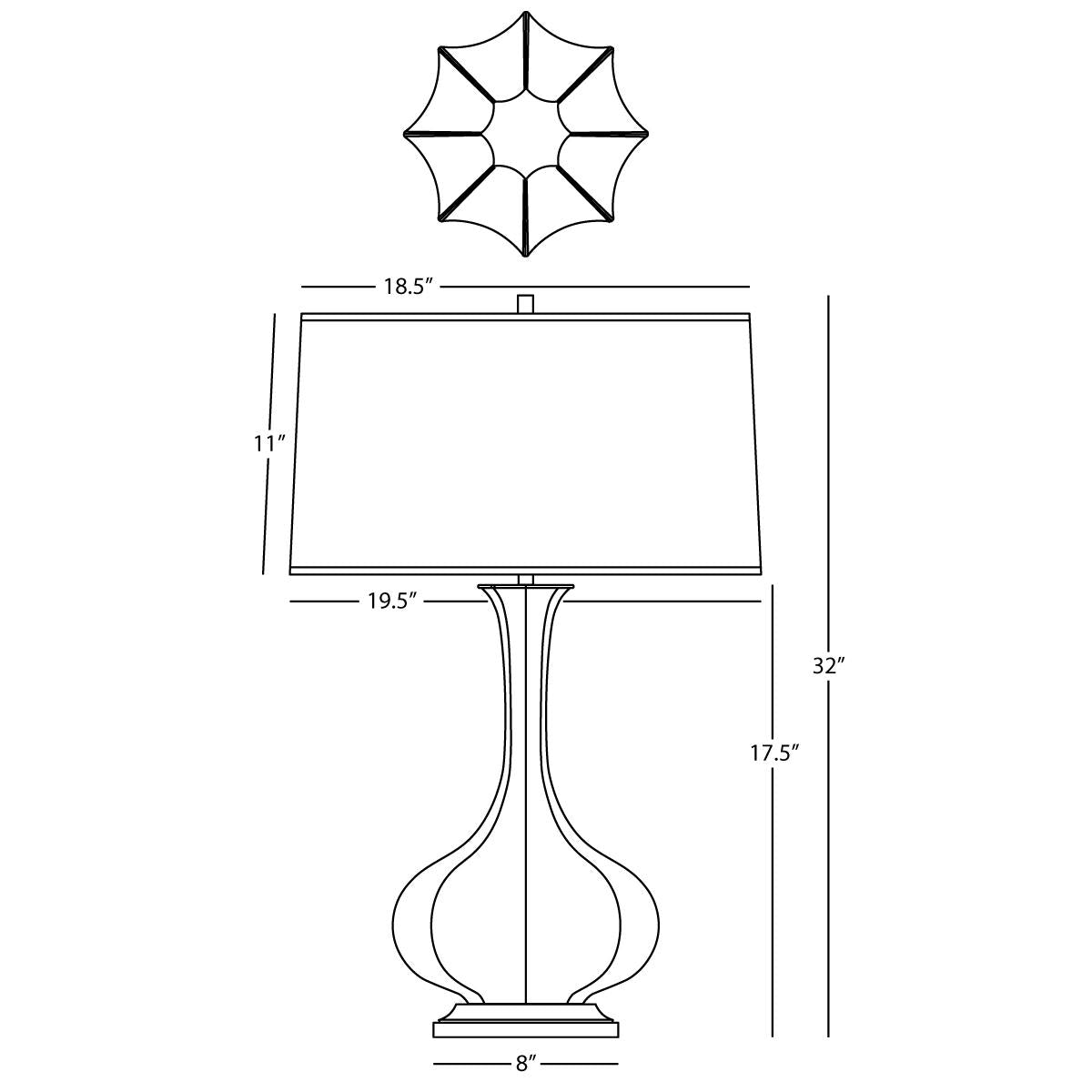 Robert Abbey (RZ994) 11.5" x 31.88" PIKE TABLE LAMP