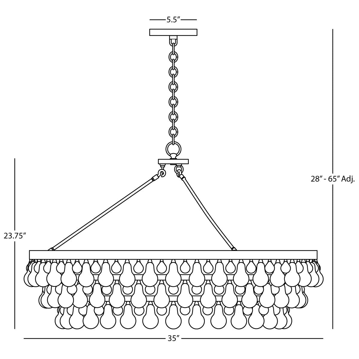 Robert Abbey (S1004) 33.63" x 23.75" BLING CHANDELIER