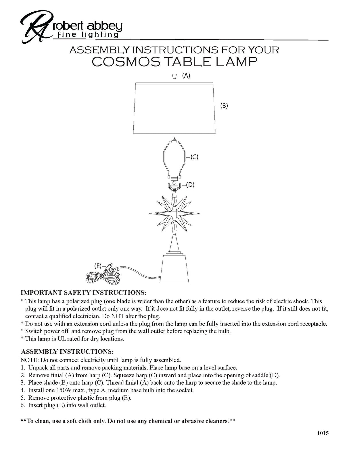 Robert Abbey (S1015) 10.19" x 29.5" COSMOS TABLE LAMP
