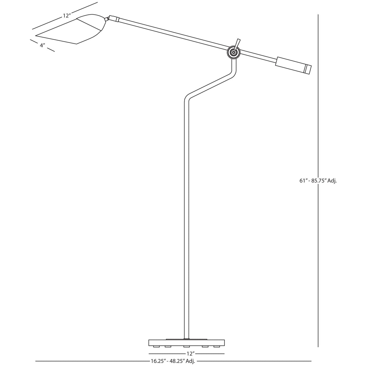 Robert Abbey (S1211) 12" x 61" FERDINAND FLOOR LAMP