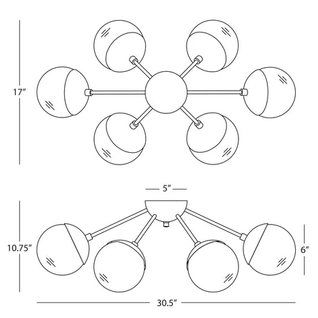Robert Abbey (S1217) 30.5" x 10.75" CELESTE FLUSHMOUNT