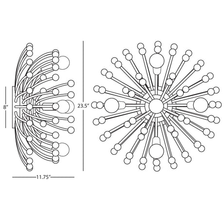 Robert Abbey (S1306) 23.5" x 11.63" ANEMONE FLUSHMOUNT