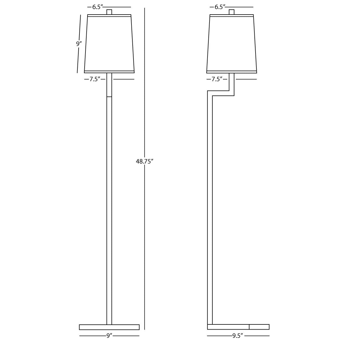 Robert Abbey (S149) 9" x 48.75" DOUGHNUT FLOOR LAMP
