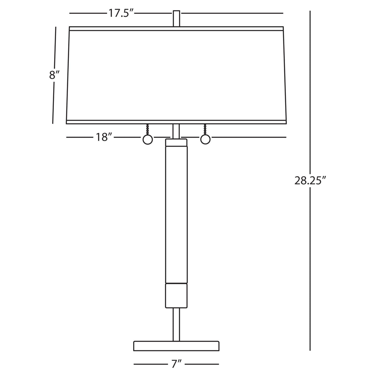 Robert Abbey (S205) 7" x 28.25" DEXTER TABLE LAMP