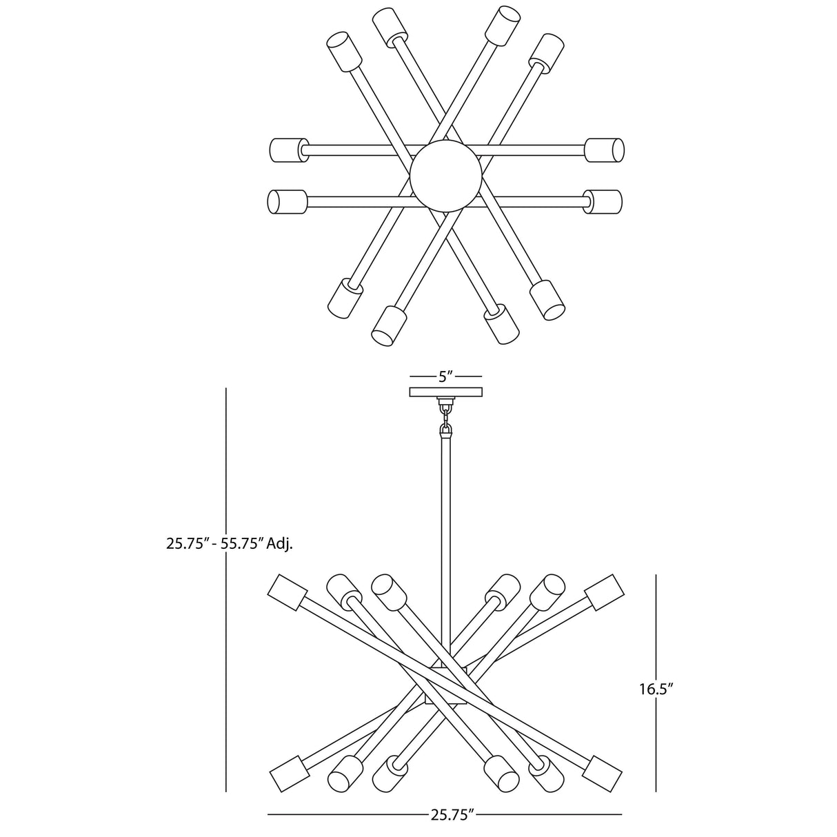 Robert Abbey (S219) 25.75" x 16.5" THATCHER CHANDELIER