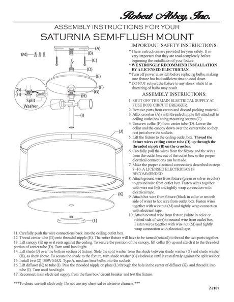 Robert Abbey (S2197) 17.5" x 9.75" SATURNIA FLUSHMOUNT