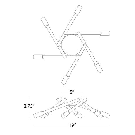 Robert Abbey (S221) 19" x 3.75" THATCHER FLUSHMOUNT