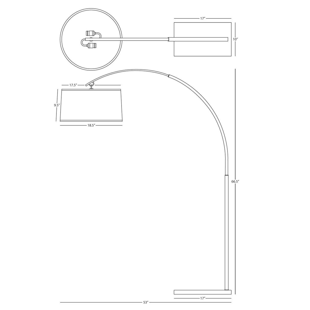 Robert Abbey (S2287) 10" x 66.38" ARCHER FLOOR LAMP