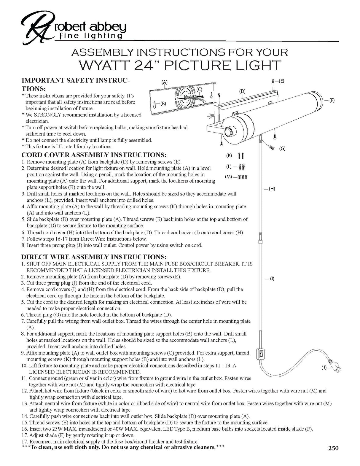 Robert Abbey (S250) 24.5" x 2.63" WYATT WALL SCONCE