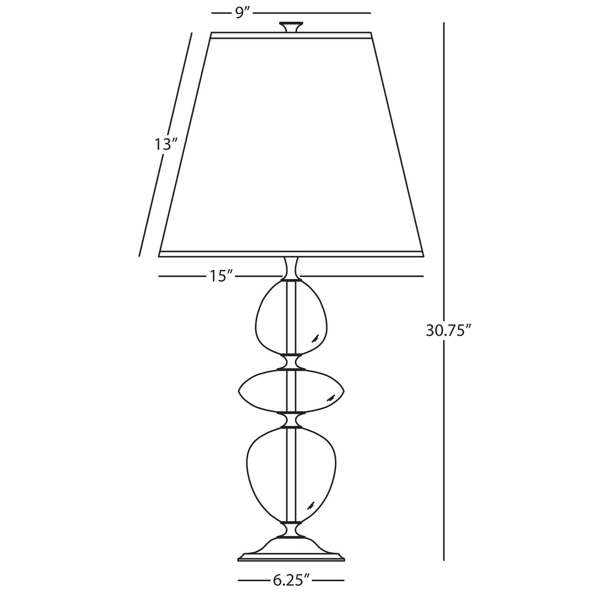 Robert Abbey (S260) 15" x 30.75" WILLIAMSBURG ORLANDO TABLE LAMP