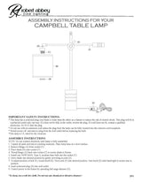 Robert Abbey (S291) 7" x 27" CAMPBELL TABLE LAMP
