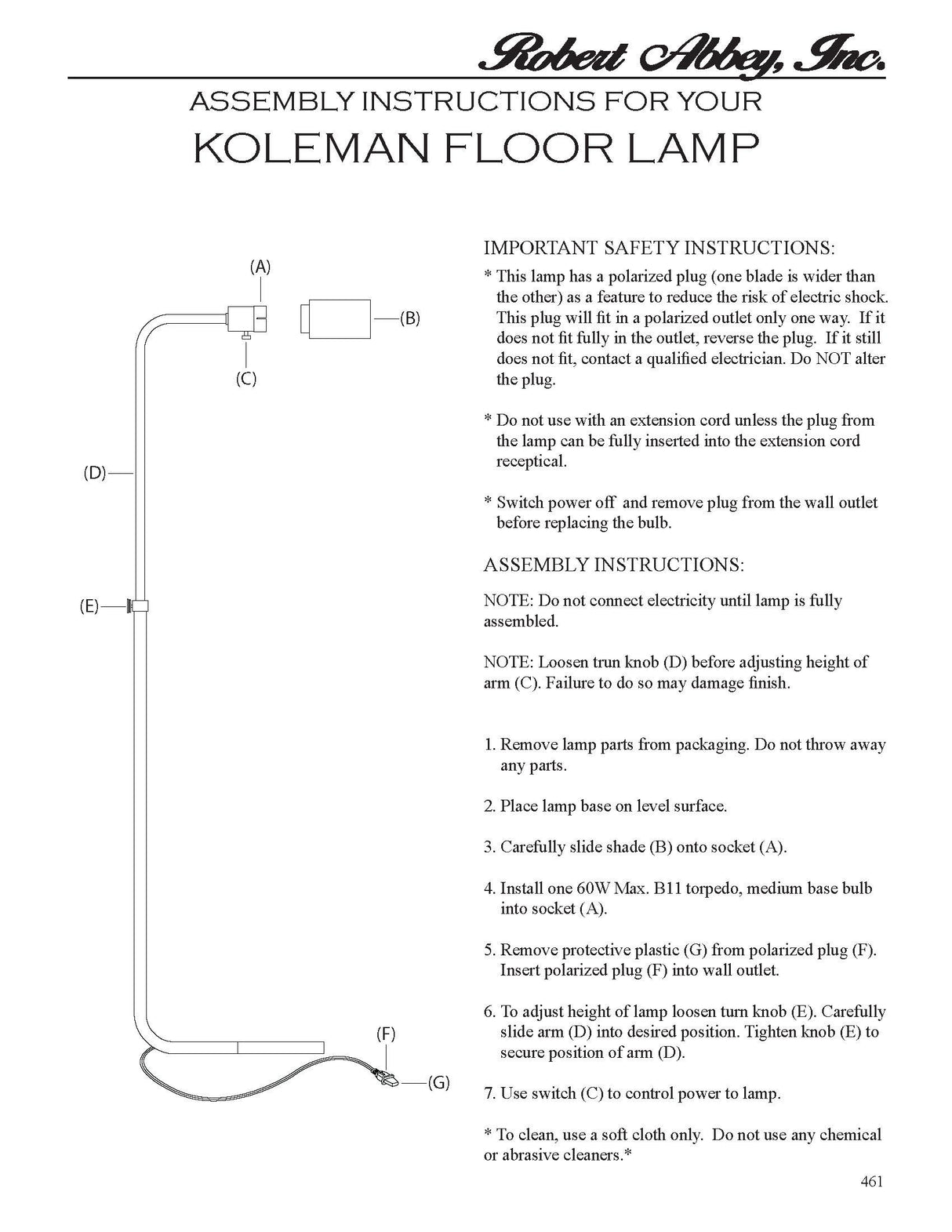 Robert Abbey (S461) 0.88" x 35.63" KOLEMAN FLOOR LAMP