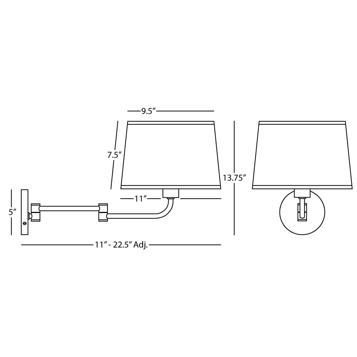 Robert Abbey (S464) 5" x 13.63" KOLEMAN WALL SWINGER