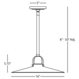 Robert Abbey (S615) 15.88" x 5.75" RICO ESPINET ARIAL PENDANT