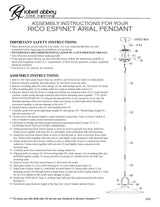 Robert Abbey (S615) 15.88" x 5.75" RICO ESPINET ARIAL PENDANT