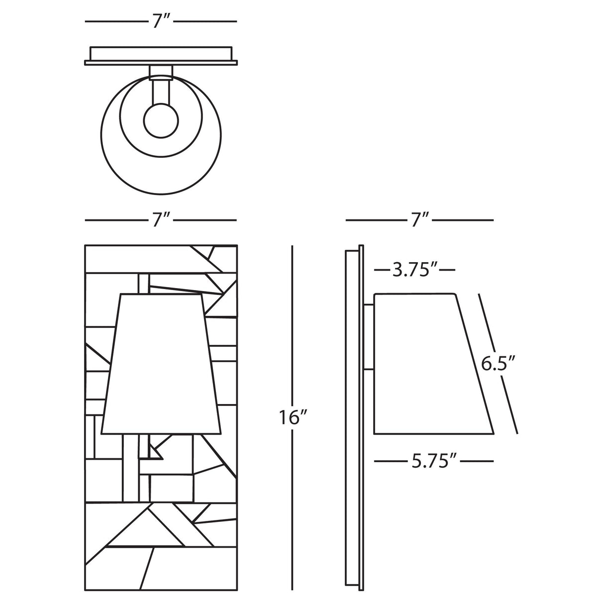Robert Abbey (S622) 7" x 16" MICHAEL BERMAN BRUT WALL SCONCE