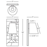 Robert Abbey (S622) 7" x 16" MICHAEL BERMAN BRUT WALL SCONCE