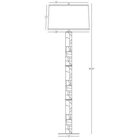 Robert Abbey (S628) 10" x 62.25" MICHAEL BERMAN BRUT FLOOR LAMP