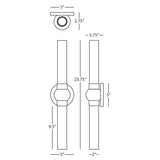 Robert Abbey (S6900) 5" x 23.75" DAPHNE WALL SCONCE
