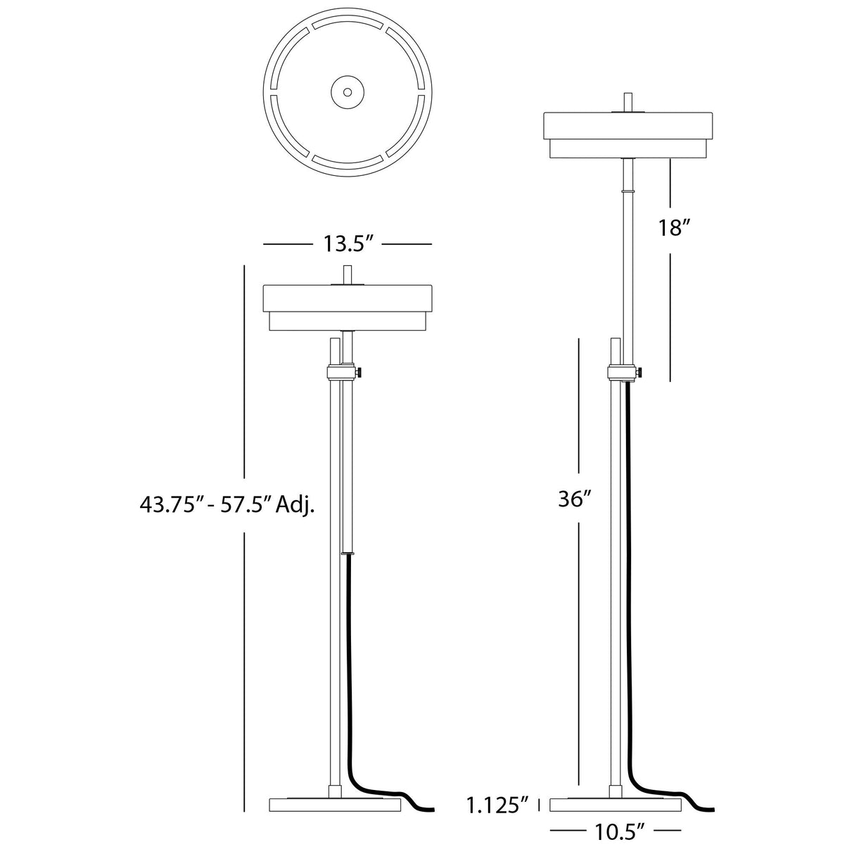 Robert Abbey (S914) 13.5" x 43.75" ELLIOTT FLOOR LAMP