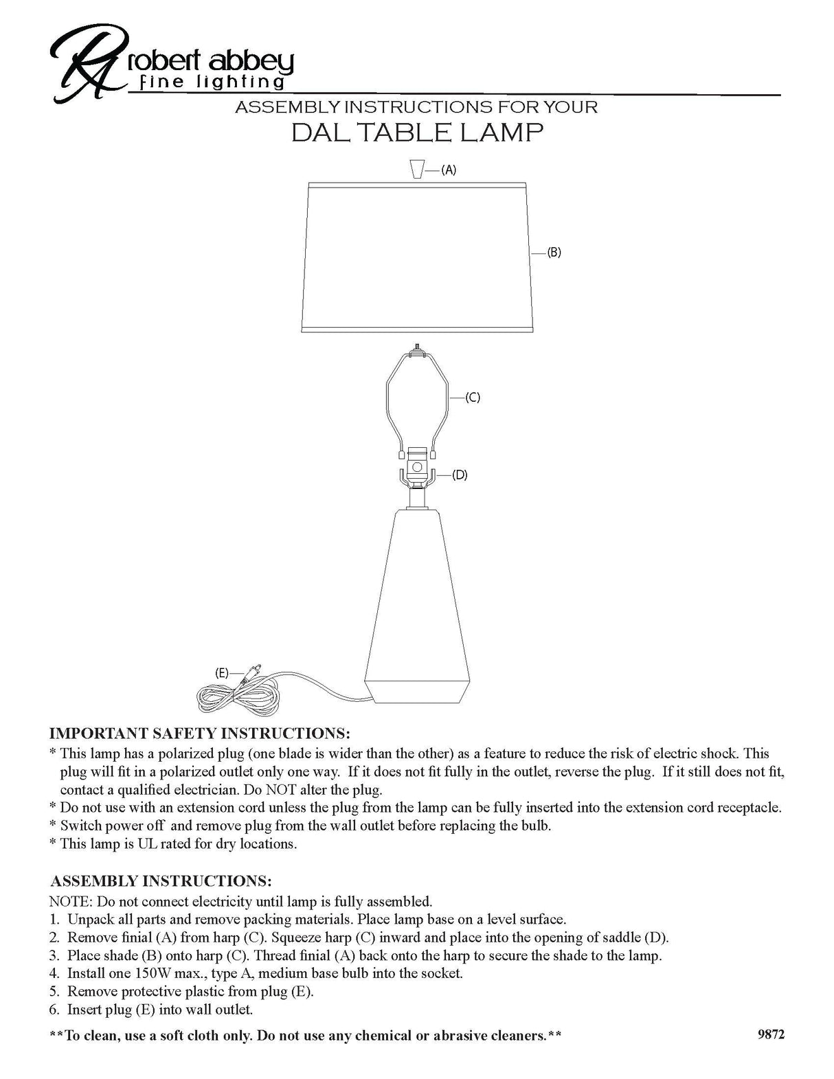 Robert Abbey (S9872) 7.25" x 25.63" DAL TABLE LAMP