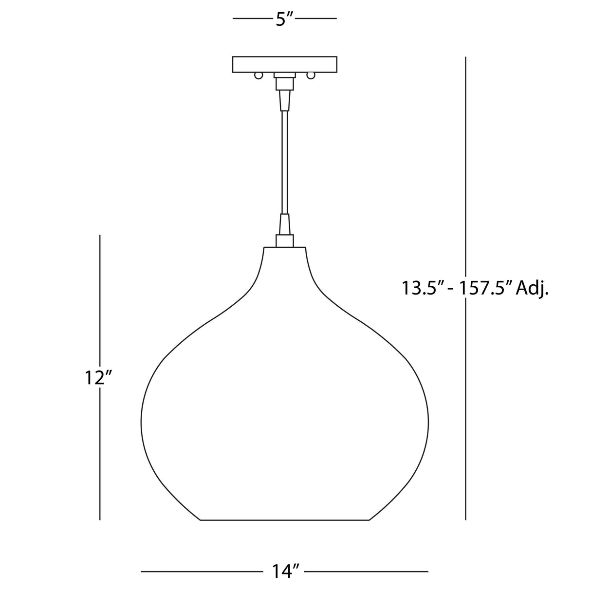 Robert Abbey (S9874) 14" x 12" DAL PENDANT