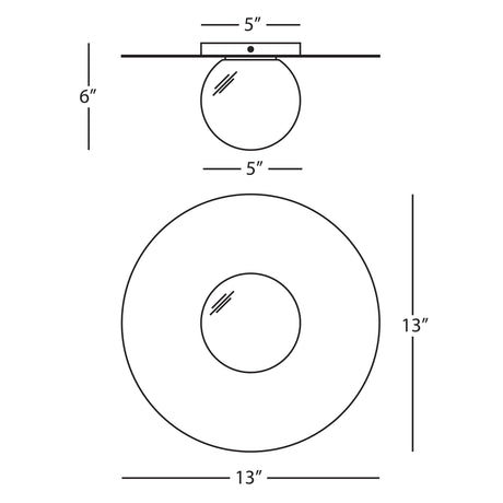 Robert Abbey (S9875) 13" x 6" DAL FLUSHMOUNT