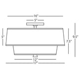 Robert Abbey (SG143) 17" x 9.5" DECKER FLUSHMOUNT