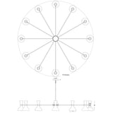 Robert Abbey (SM12RW) 76" x 10.19" CLARE CHANDELIER