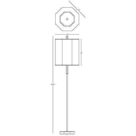 Robert Abbey (VW07) 16" x 66.25" KATE FLOOR LAMP
